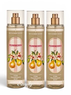 3X Bath & Body Works PEARBERRY Fine Fragrance Mist Set